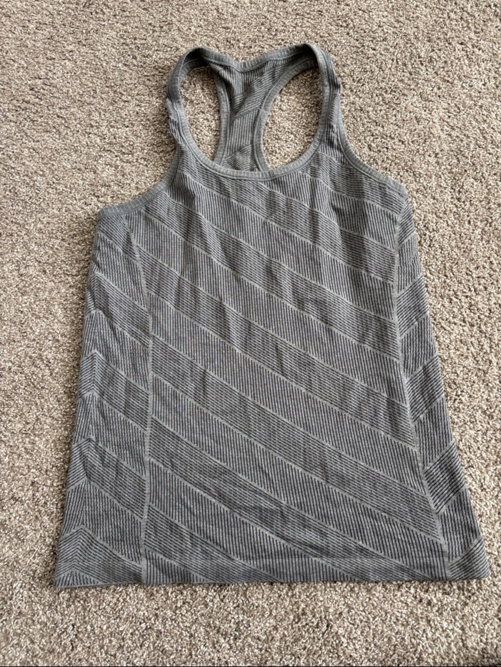 lululemon athletica Gray Swiftly Racerback Tank with Diagonal Design